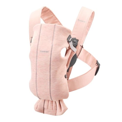 BabyBjörn Baby Carrier Mini, Light Pink, 3D Jersey | Infant Carrier (7-25 lbs), Ergonomic, Easy-to-Use