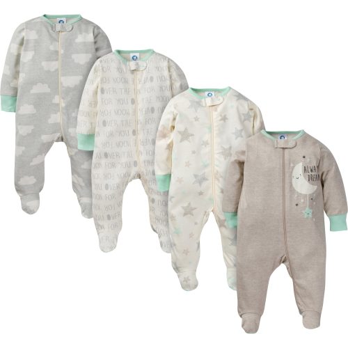4-Pack Baby Neutral Elephants Sleep N' Play
– Gerber Childrenswear