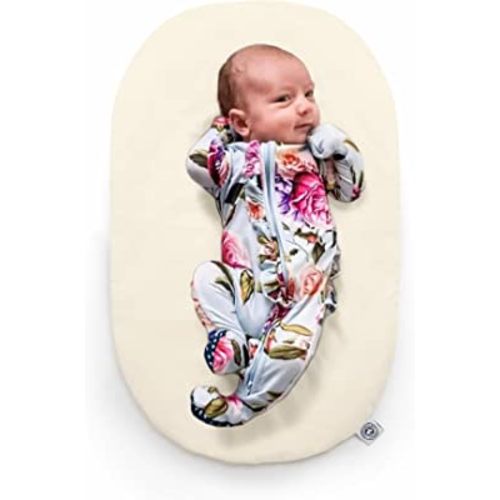 Montessori Baby Pillow by The Topponcino Company Exclusive Natural Color | Newborn Support Cushion for Tummy Time, Holding & Feeding | 24 x 16 in
