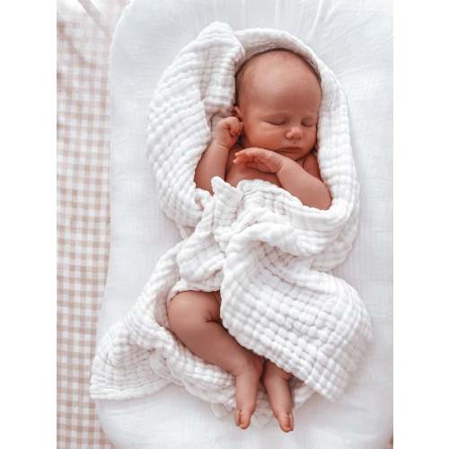Organic Cotton Gauze Blanket - White | 3 Little Crowns