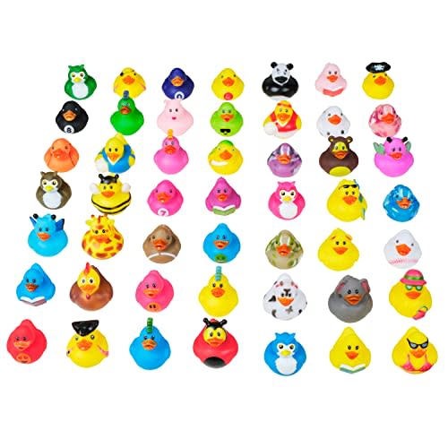 Kicko 2 inches Assorted Rubber Ducks in Bulk - 25 Pack - Ducking Jeeps for Kids
