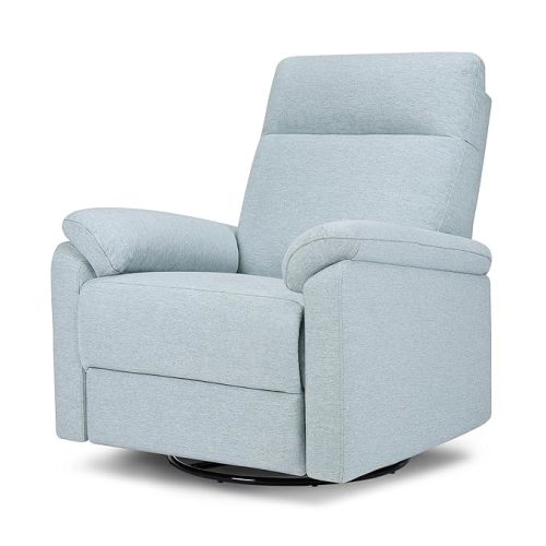 Davinci Suzy Power Recliner - 270° Swivel Nursery Glider w/USB Port - Electric Recliner Chairs for Adults, GREENGUARD Gold Certified, Reclining Rocking Chair for Nursery & Living Room, Heathered Blue