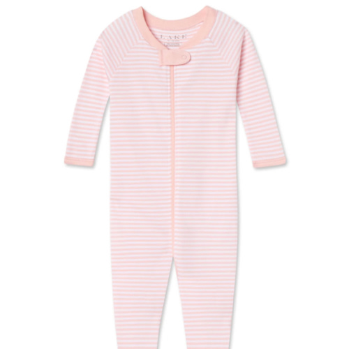 LAKE | Baby | Pima Cotton Pajamas | English Rose Stripe Baby Sleeper