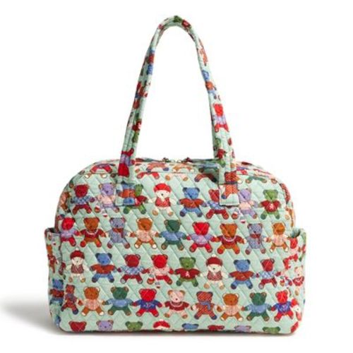 Cotton Weekender Travel Bag Toasty Teddies