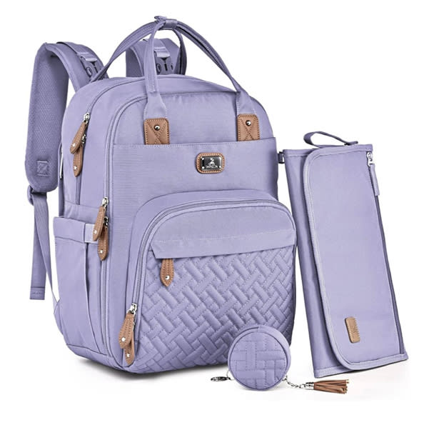 Dikaslon Diaper Bag Backpack with Portable Changing Pad, Pacifier Case and Stroller Straps, Large Unisex Baby Bags for Boys Girls, Multipurpose Travel Back Pack Moms Dads,Khaki
