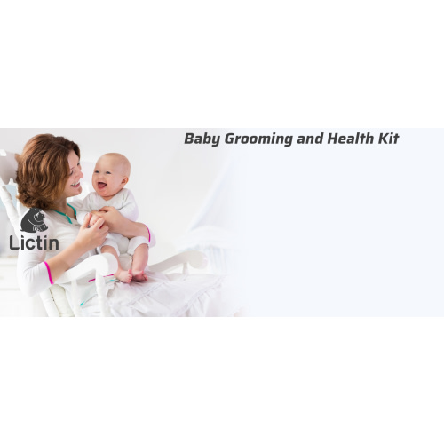 Lictin Baby Healthcare and Grooming Kit, 26 in 1 Rechargeable Nail Trimmer Electric Set,Safe File with Auto Light, Newborn Nursery Health Care Portable Safety Set for Infant Toddlers Boys Girls, Grey