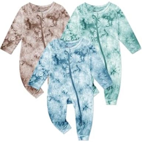 Baby Footless Romper 2 Way Zip Tie-dye