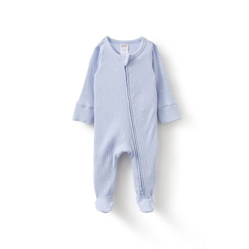 Organic Pointelle Zip All In One Romper, 0-3M