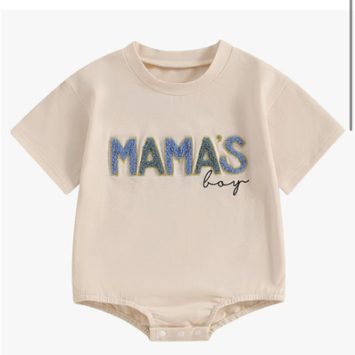 FIOMVA Baby Boy Fall Clothes Newborn Bubble Romper Toddler Long Sleeve Mama's Boy Letter Bodysuit Winter Infant Outfits