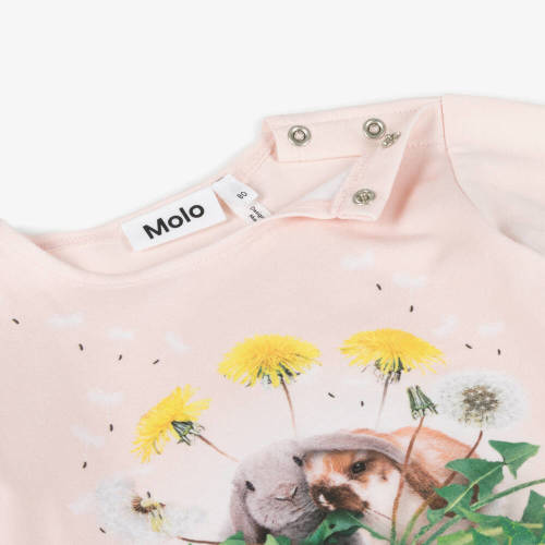 Molo - Girls Soft Pink Rabbit Tee | Childrensalon Outlet