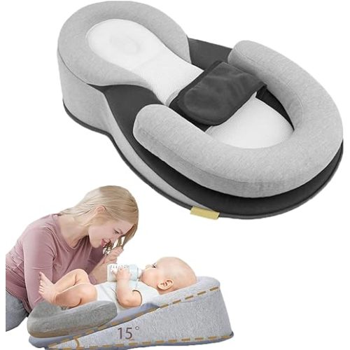 15° Anti-Choking Baby Lounger Pillow | Detachable Nursing Pillow for Newborns | Pregnant Mother Must-Have + Eco-Friendly Nursery + Portable Infant Support