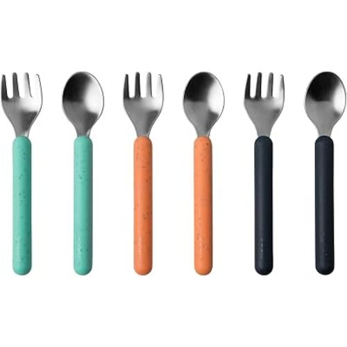 Boon Chow Silicone Plate Set - 3 Unbreakable Divided Toddler Plates - Baby Plates for 6 Months and Up - Baby Led Weaning Supplies - Mint Multicolor