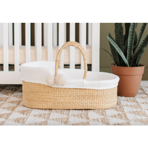 Natural African Moses Basket Vegan Handle