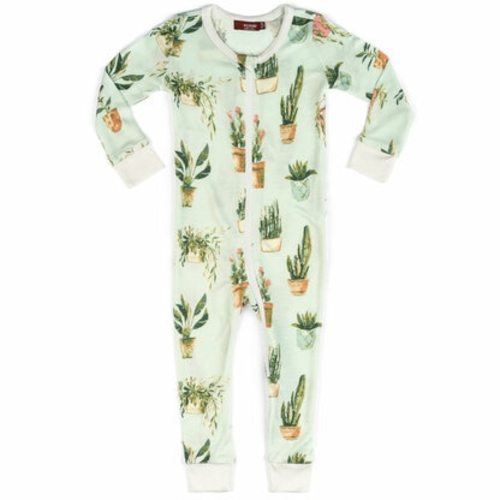 Bamboo Zip Romper, Potted Plants
