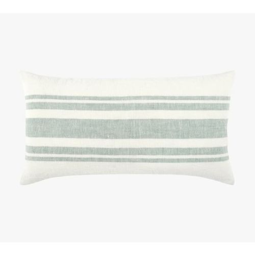 Sens Belgian Flax Linen Striped Lumbar Pillow