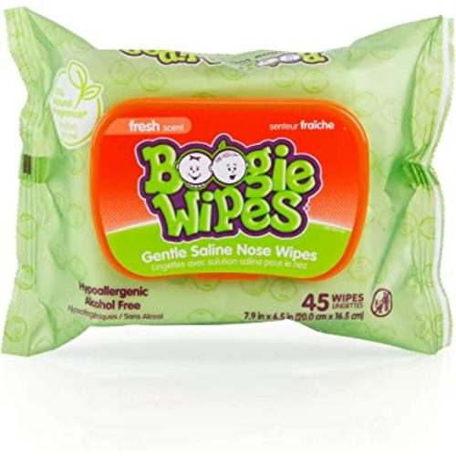 Boogie Baby Wet Wipes for Face, Hand, Body & Nose, Made with Vitamin E, Aloe, Chamomile and Natural Saline, Fresh Scent, 45 Count