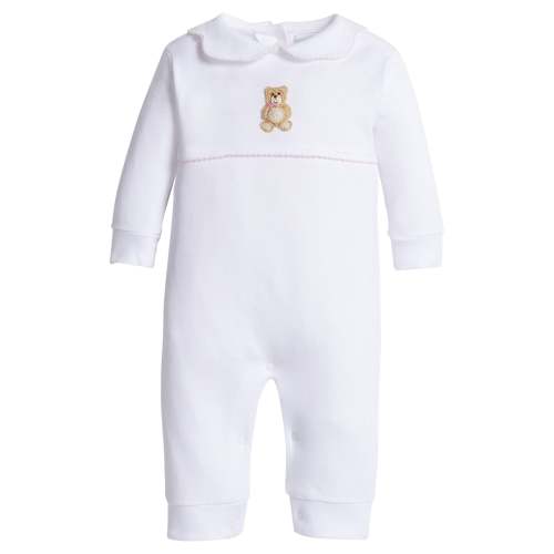 Crochet Playsuit - Pink Teddy Bear (6 month)