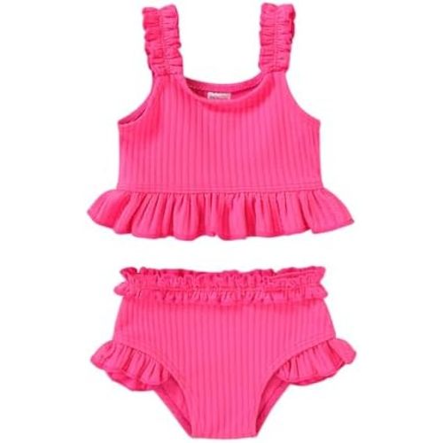 Happy Town Baby Infant Swimsuit Girl Toddler Bathing Suit Girl Summer Beach Bikini Tankini 2-Piece Swimwear 3-24 Months 2t-5t