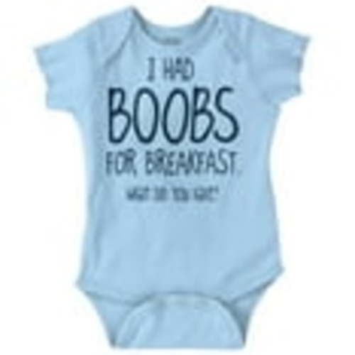 Funny Breastfeeding for Breakfast Romper Boys or Girls Infant Baby Brisco Brands NB