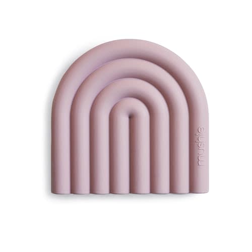 mushie Silicone Baby Teether Toy | Rainbow (Mauve)