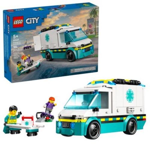 LEGO City Emergency Ambulance Building Toy with 2 Minifigures 60451