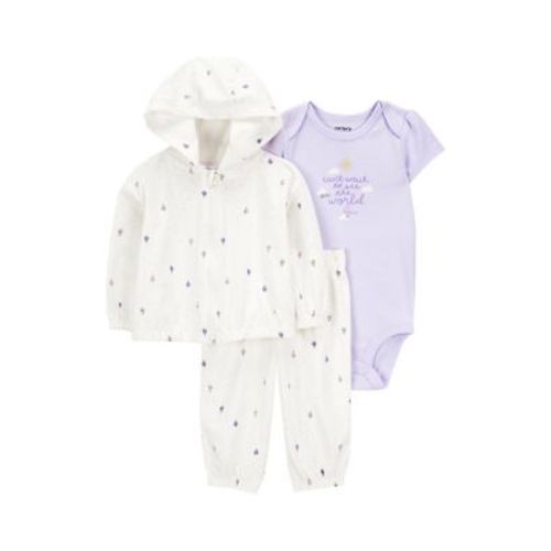 Baby Girls Zip Front Ice Cream Printed Cardigan Set