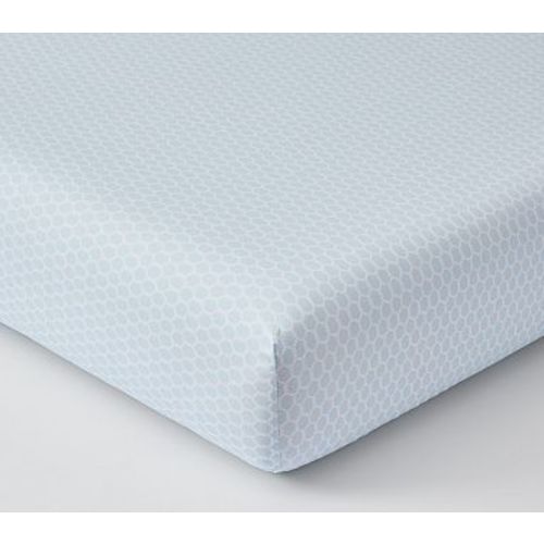 Organic AERIN Trellis Crib Sheet , Crib Fitted Sheet , Blue Multi