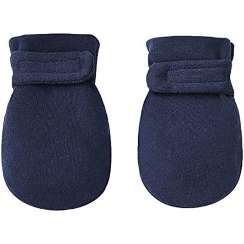 Newborn Baby No Scratch Mittens Stay On, 100% Cotton Breathable, Adjustable Infant Gloves for Baby Boys Girls Mittens