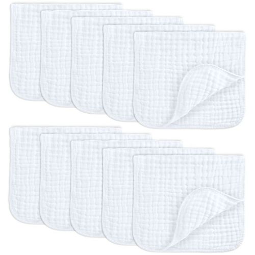 Muslin Burp Cloths Large 100% Cotton by Comfy Cubs (Multicolor, Pack of 6)