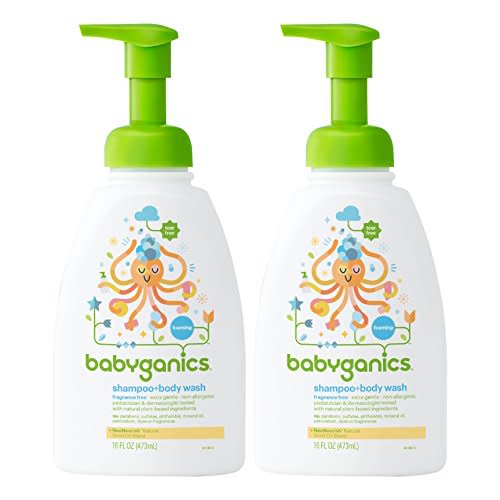 Babyganics Foam Shampoo And Body Wash Fragrance Free, 16 Ounce - 2 Pack