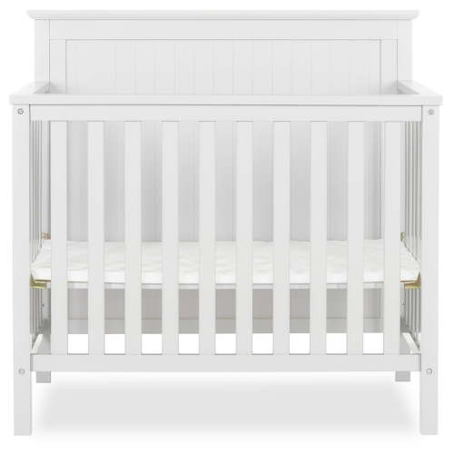 Dream On Me Ava 4-in-1 Convertible Mini Crib in White, Greenguard Gold Certified, Non-Toxic Finish, Comes with 1" Mattress Pad, with 3 Mattress Height Settings White 1 Count (Pack of 1)