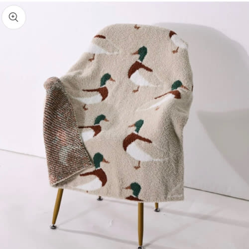Chenille Baby Blanket - Mallard Duck Print | Velvet Fawn