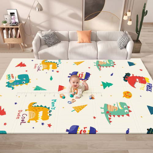 Cute Baby Play Mat Foldable Large 74x50 Inch Portable & Safe Play Area for Babies and Toddlers, Waterproof Anti-Skid Baby Playmat
