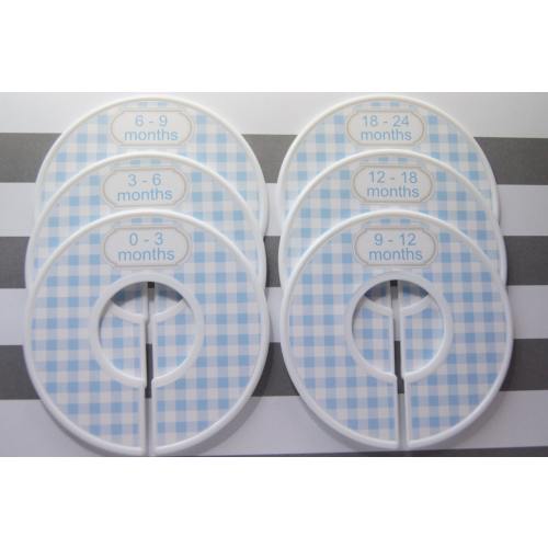 Custom Baby Closet Dividers Blue Nursery Gingham Clothes Organizers Baby Shower Gift