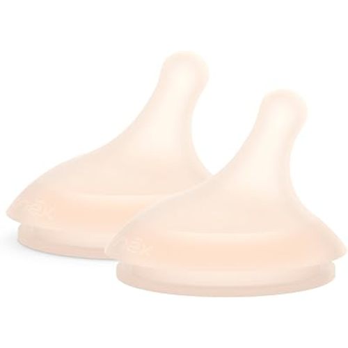 Suavinex Zero.Zero Medium Flow Asymmetrical Silicone Nipple, 2 Pack (3m+), Fair
