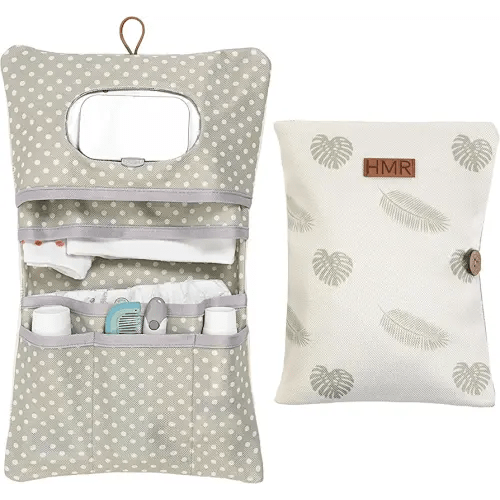 Amazon.com: HAMUR Baby Bag Organizer, Portable Stroller Mini Diaper Pouches Travel Gear, Foldable Newborn Baby Essentials must haves items for Boys & Girls (Leaves) : Baby