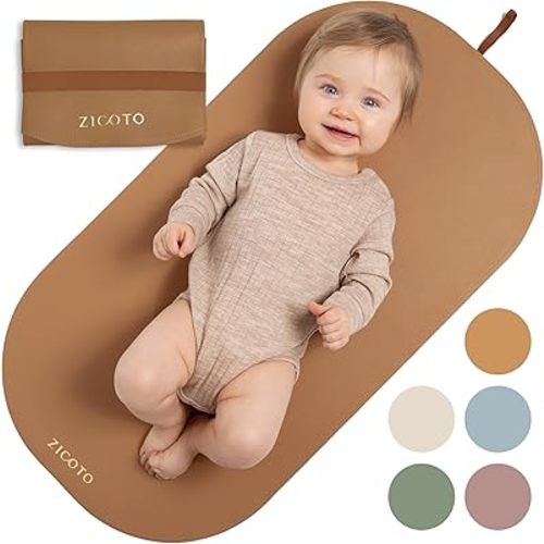 Baby Diaper Changing Mat Made of Vegan Leather - Soft and Easy to Wipe Changing Pad for Travel or at Home Use - Lightweight and Foldable Mat That Perfectly Fits Into Any Diaper Bag