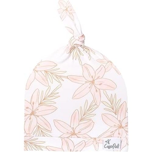 Copper Pearl Baby Beanie Hat Top Knot Stretchy Soft Kiana