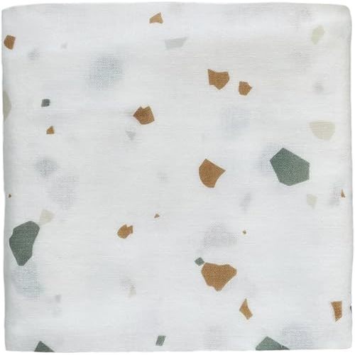 Leyl&Ari Muslin Swaddle Baby Blanket | 100% Organic Cotton Recieving Wrap (Terrazo)
