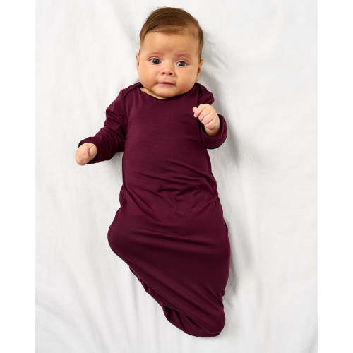 Classic Burgundy Infant Gown | Little Sleepies