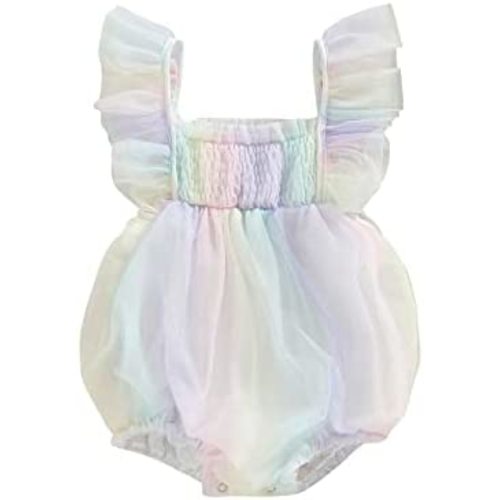 Sasaerucure Infant Baby Girl Summer Outfits Sleeveless Dress Romper Lace Tutu Onesie One Piece Ruffle Bodysuit