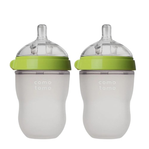 Comotomo Baby Bottle, Green, 8 oz (Pack of 2)