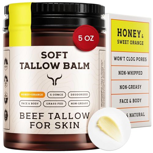 Beef Tallow for Skin - Tallow and Honey Balm For Face - Tallow Face Moisturizer - Beef Tallow Moisturizer - Tallow Balm - Grass Fed Beef Tallow For Skin - Tallow Face Cream Lotion