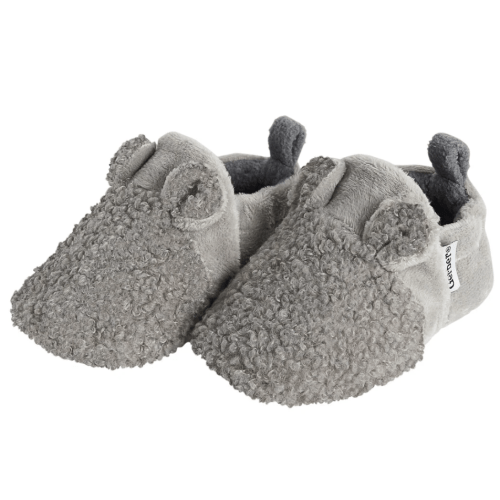 Baby Neutral Grey Sherpa Booties