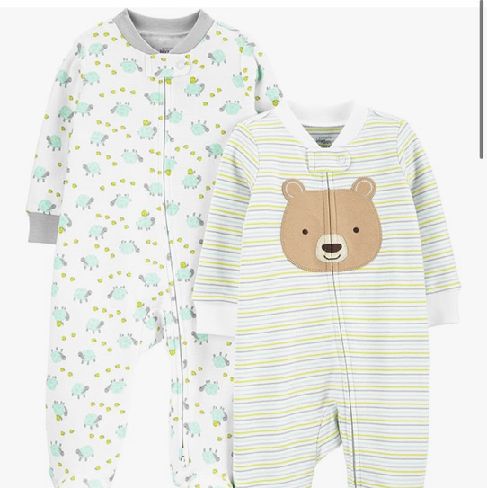 Simple Joys by Carter's Baby Neutral 2-pack Cotton Footed Sleep and Play