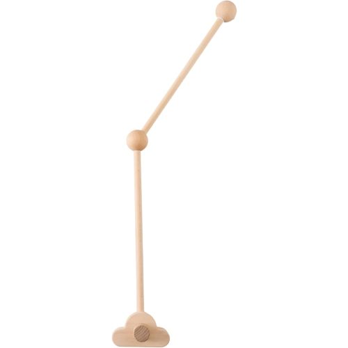 Mobile Arm for Baby Crib Holder Bracket Hanger with Detachable, Adjustable, Wooden Cloud Design | Cute Stand for Cot Bed Bell, Wind Chimes, Music Box Attachment (27.6in, 1PC)