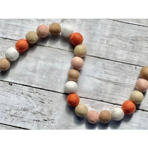 Desert Boho Pom Pom Garland Girls Bedroom Boho Felt Ball Garland for Girl Nursery Girls Party Decor or Neutral Kids Room or Playroom Wall