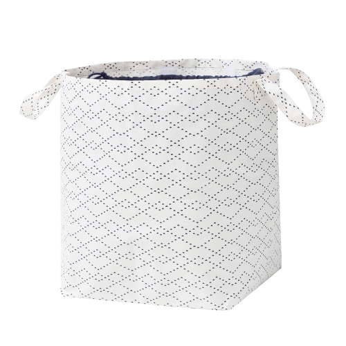 Better Homes & Gardens White/Black Lattice Drawstring Laundry Tote, 16" x 20"