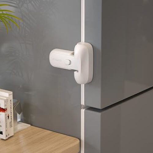 Child Proof Refrigerator/Fridge/Freezer Door Lock (White)