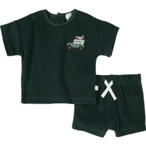 Embroidered Terry Cloth T-Shirt & Shorts Set, 6M